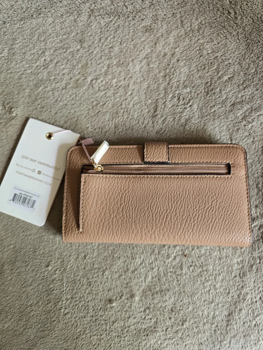 Poppy & Peonies Go Anywhere Wallet Mocha Mousse - Picture 4 of 11